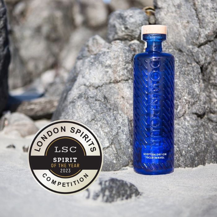 Downpour Scottish Dry Gin by North Uist Distillery at 98 points Downpour Scottish Dry Gin by North Uist Distillery at 98 points