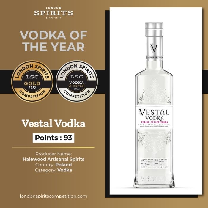 Best vodka of the year award at the 2022 London Spirits Competition Best vodka of the year award at the 2022 London Spirits Competition