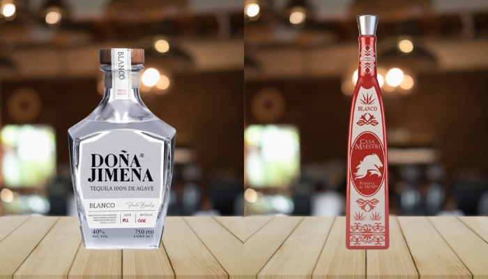 Doña Jimena Tequila Blanco (left) and Casa Maestri Reseva De MFM- Blanco (right)