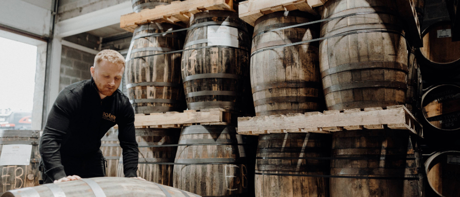 Barrels in Boann Distillery Barrels in Boann Distillery